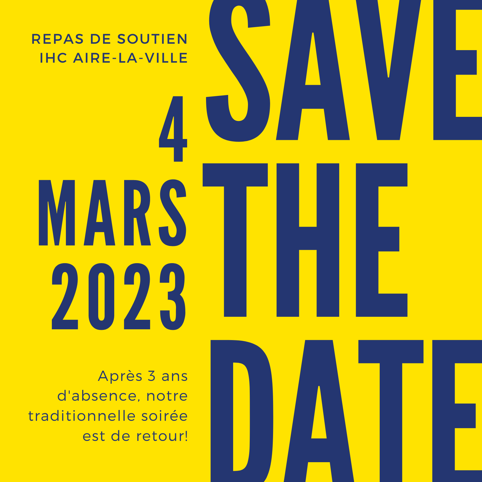 Soirée de soutien 2023 - Save the Date